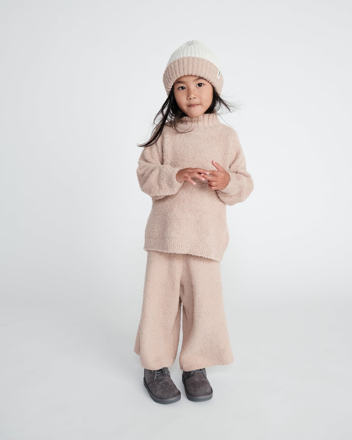7AM Enfant Fuzzy Wide Pants in Pecan