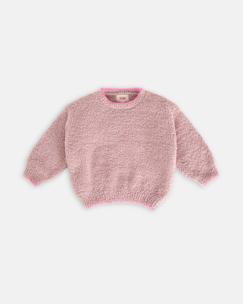 7AM Enfant Fuzzy Boxy Sweater in Ash Rose