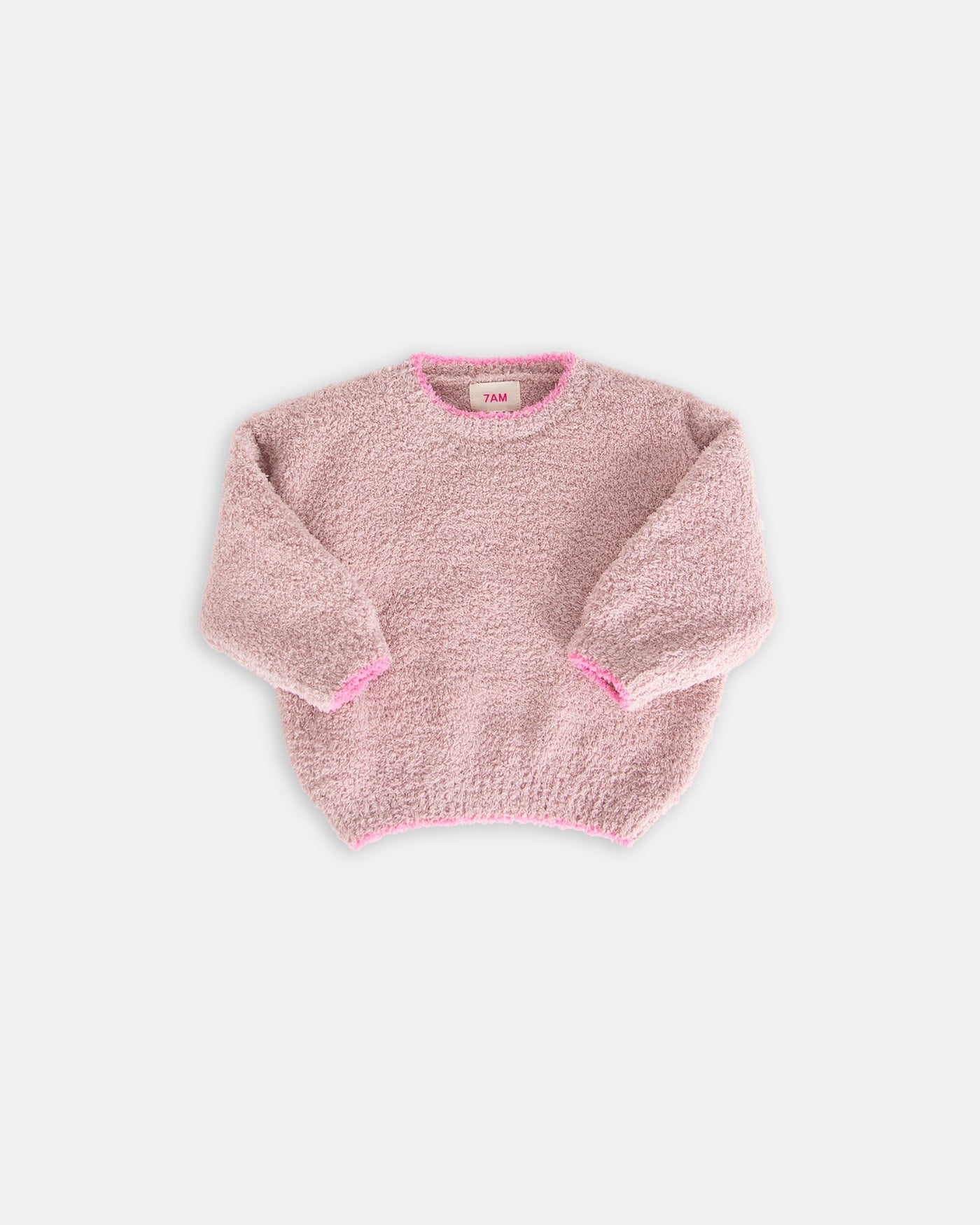 7AM Enfant Fuzzy Boxy Sweater in Ash Rose