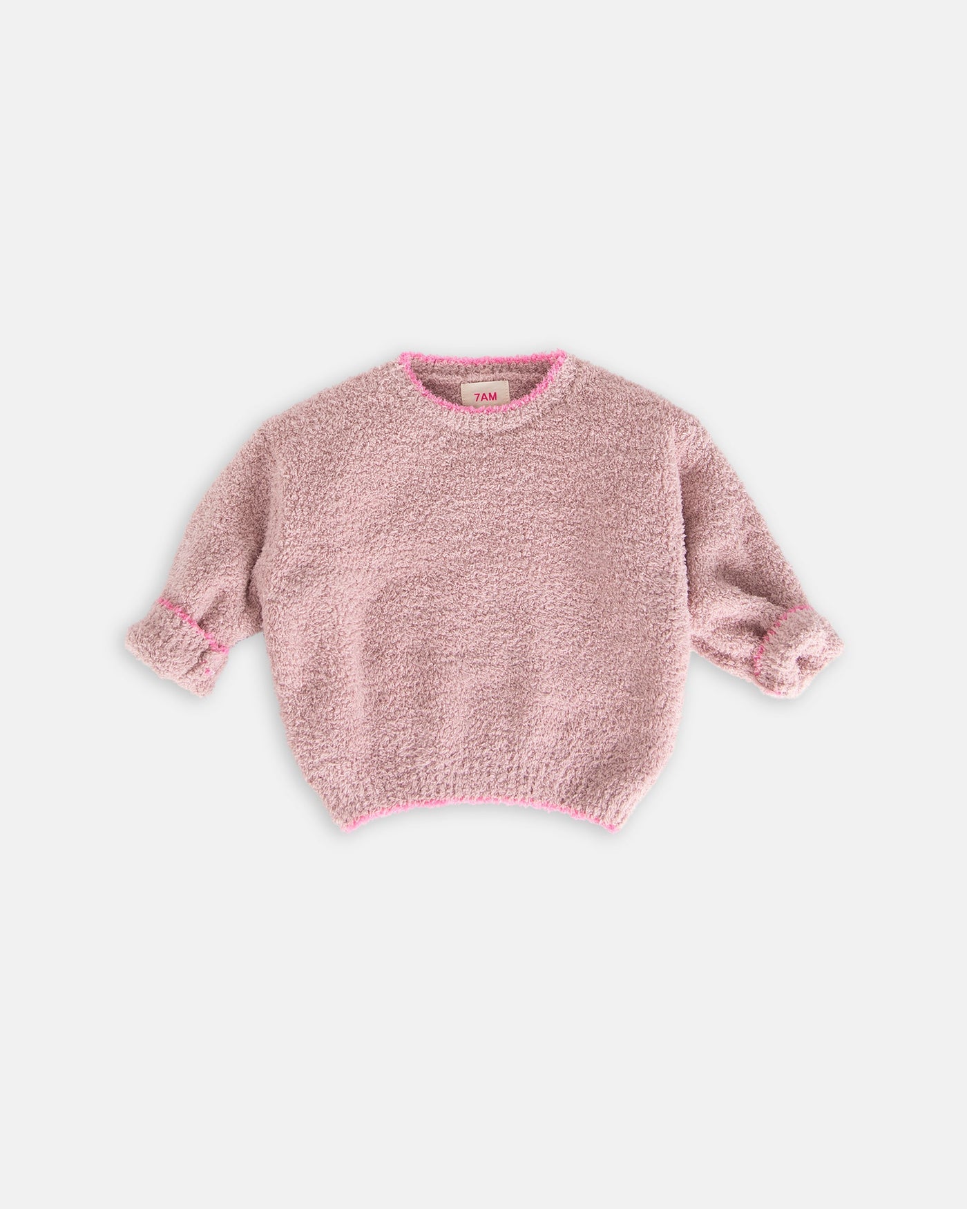 7AM Enfant Fuzzy Boxy Sweater in Ash Rose