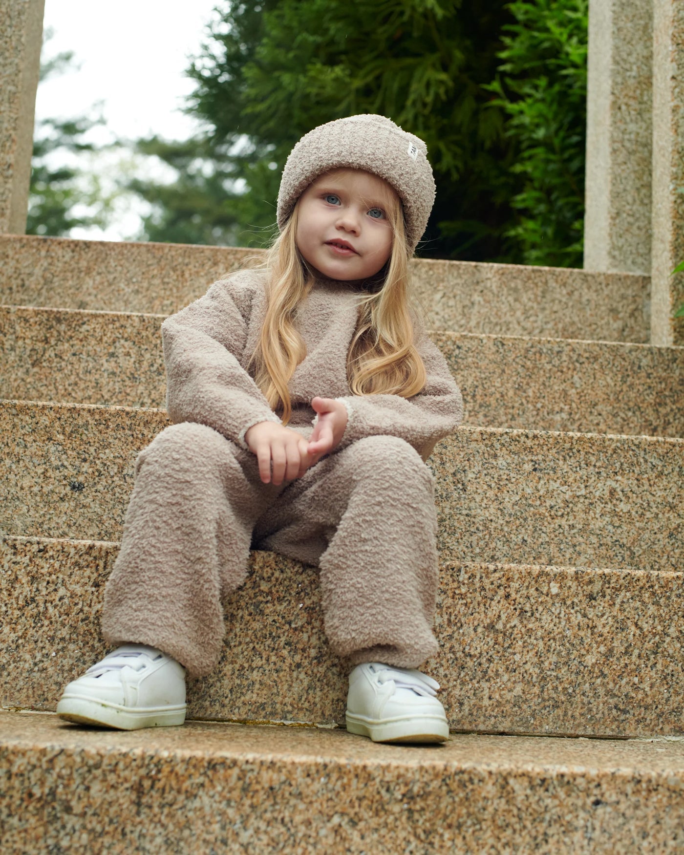 7AM Enfant Fuzzy Boxy Sweater in Taupe