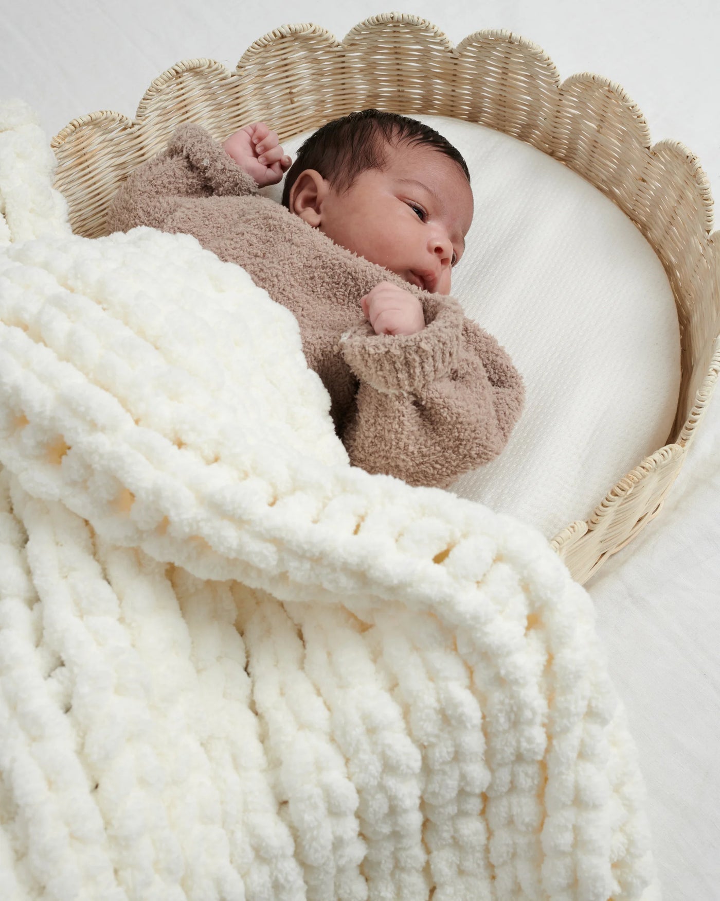 7AM Enfant Fuzzy Boxy Sweater in Taupe