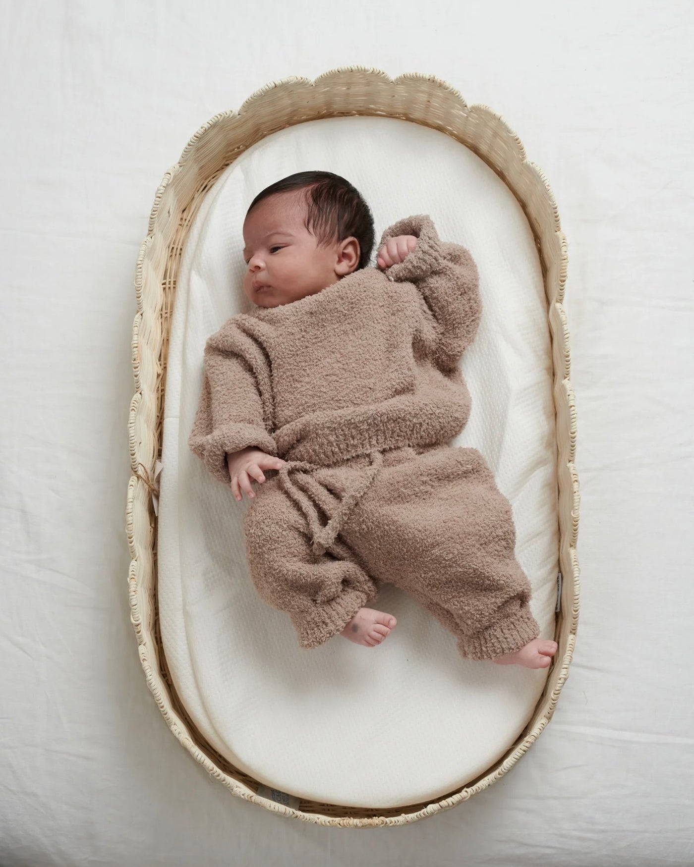 7AM Enfant Fuzzy Boxy Sweater in Taupe