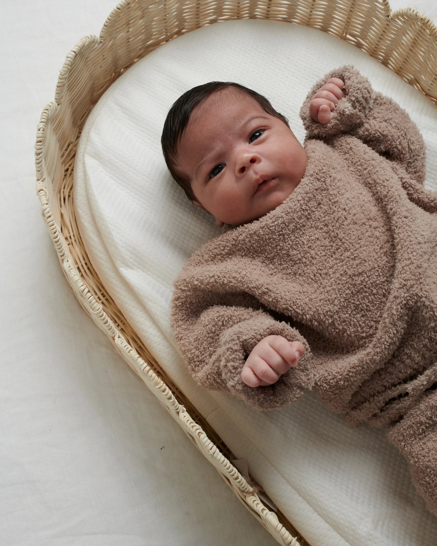 7AM Enfant Fuzzy Boxy Sweater in Taupe