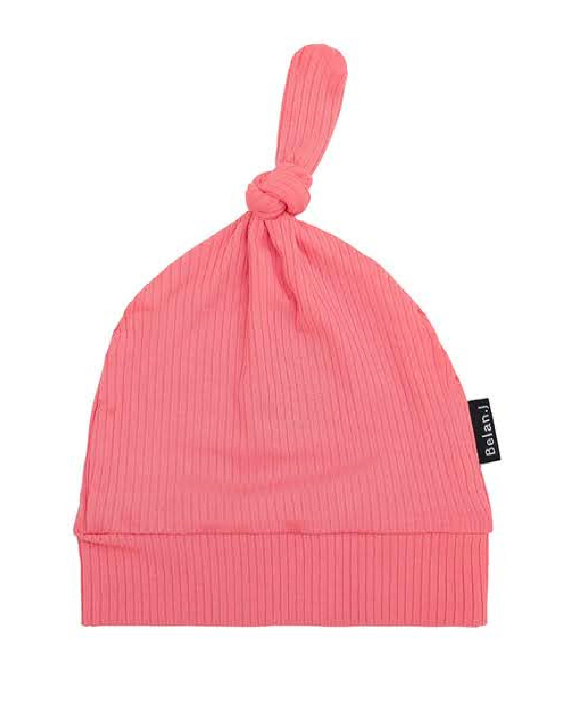 Belan J Ribbed Knotted Infant Hat in Candy Pink