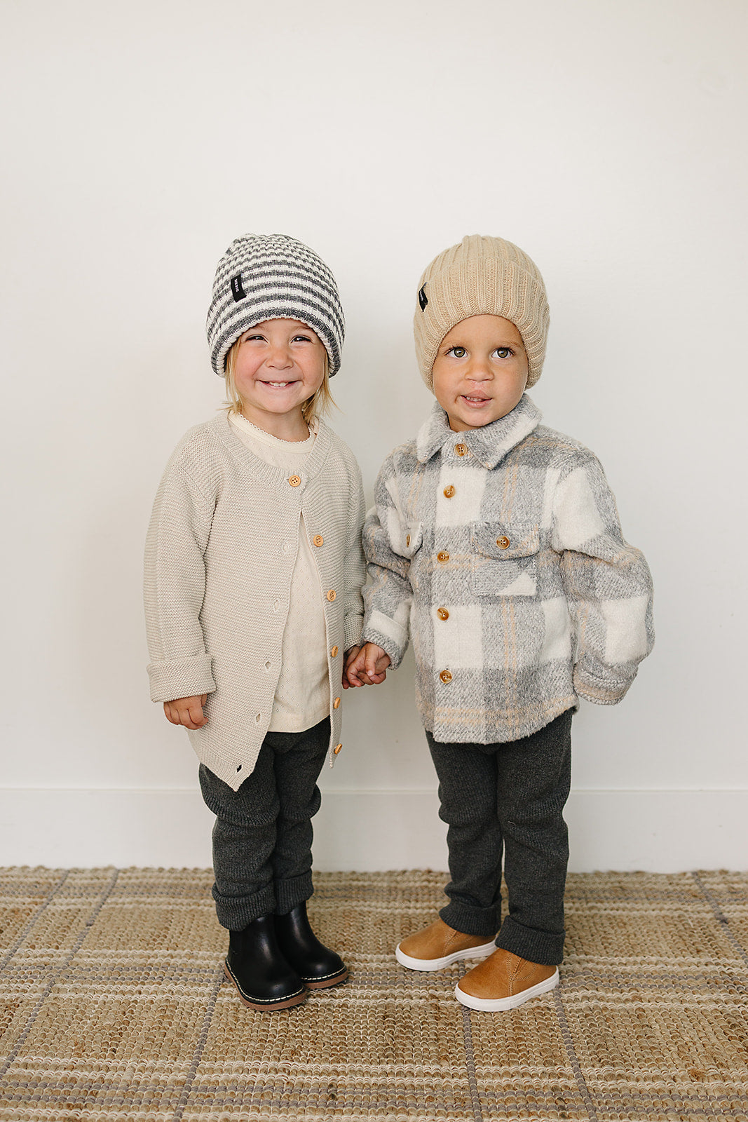 Mebie Baby Plaid Shacket in Grey