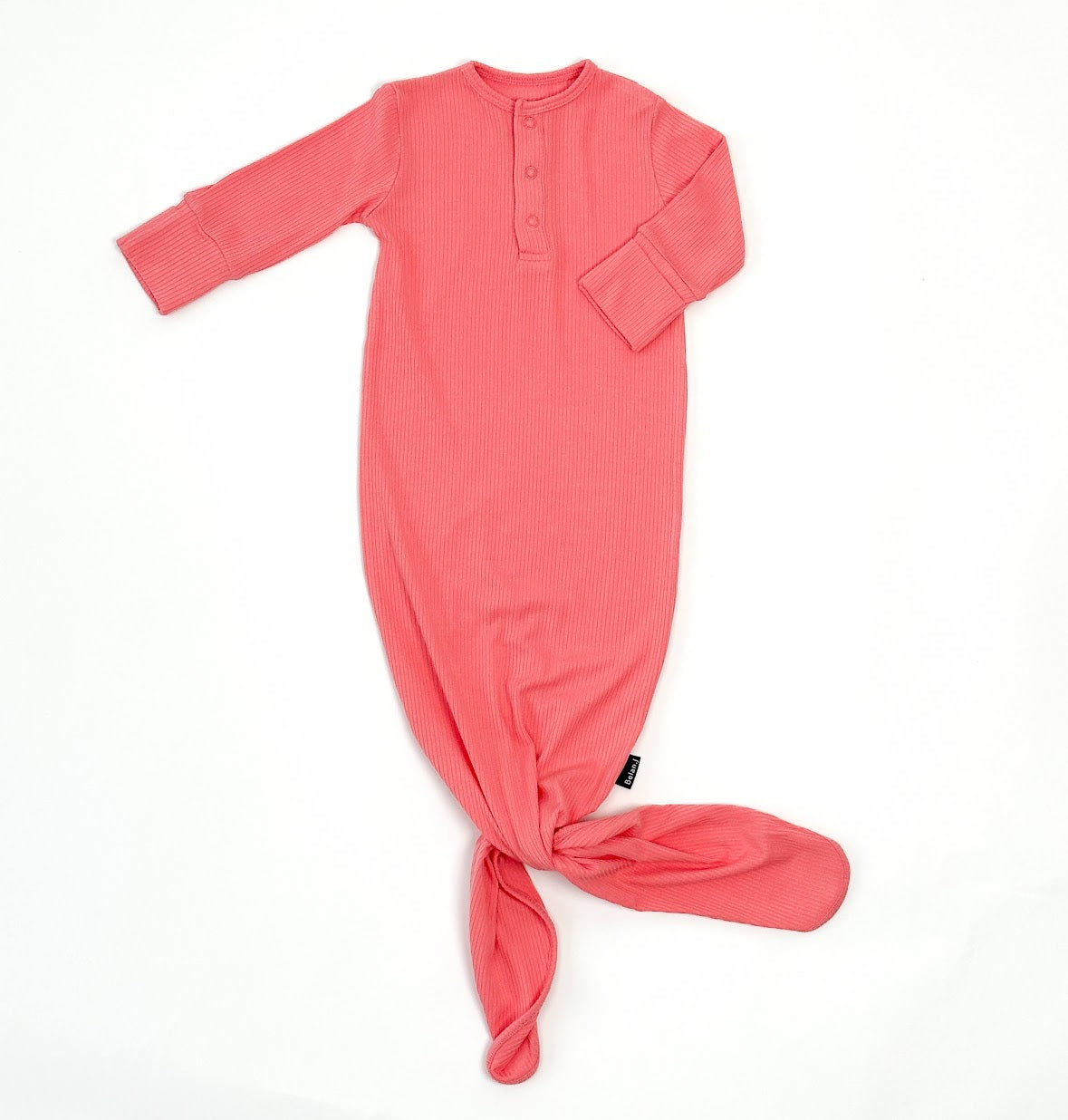 Belan J Ribbed Knotted Sleep Gown in Candy Pink