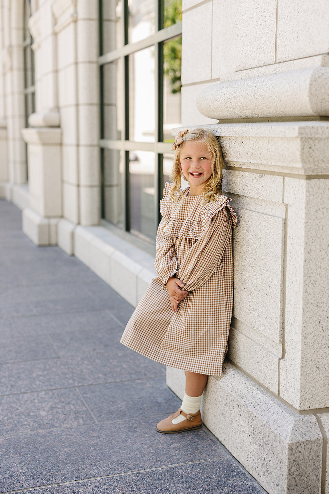 Mebie Baby Gingham Ruffle Dress