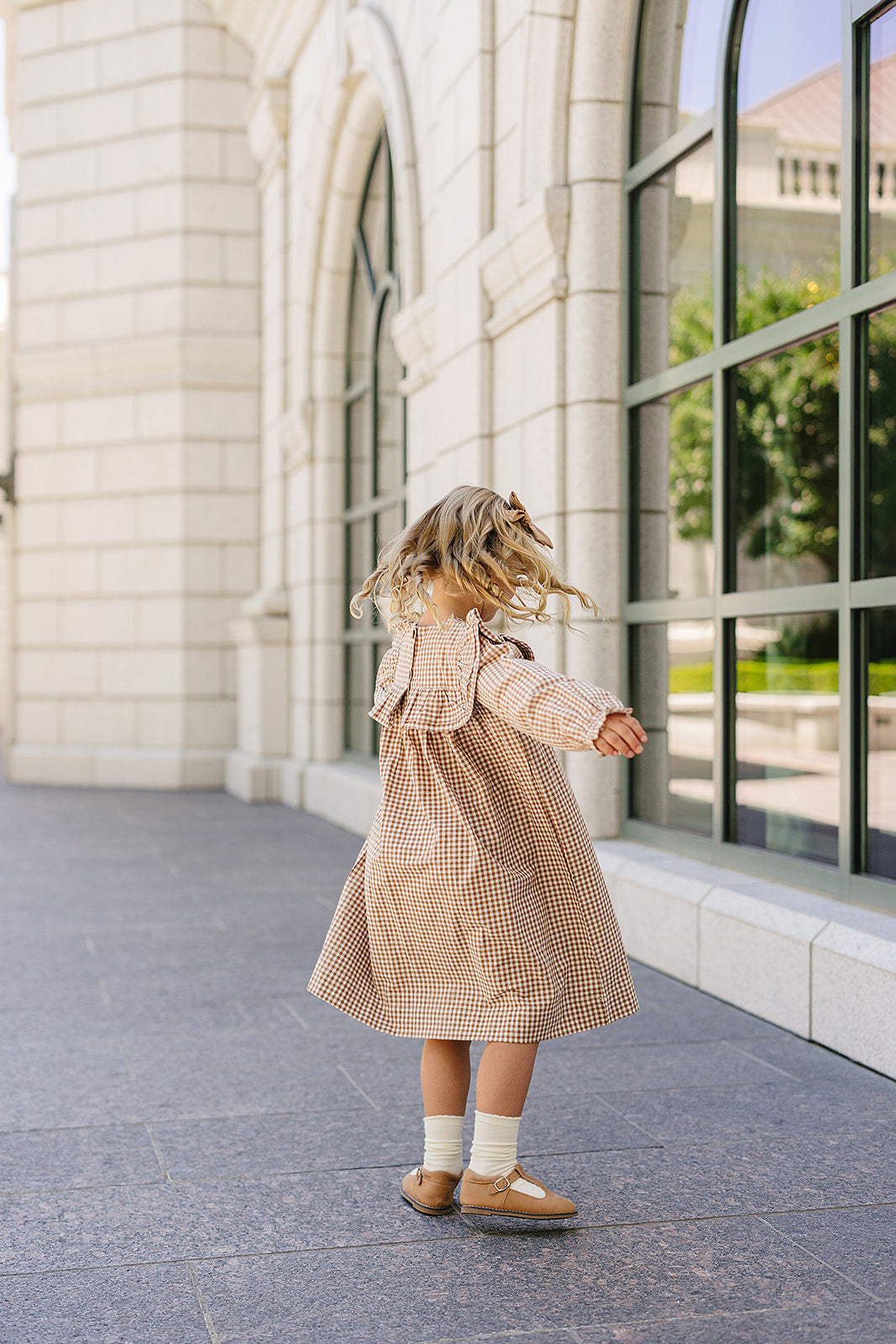 Mebie Baby Gingham Ruffle Dress
