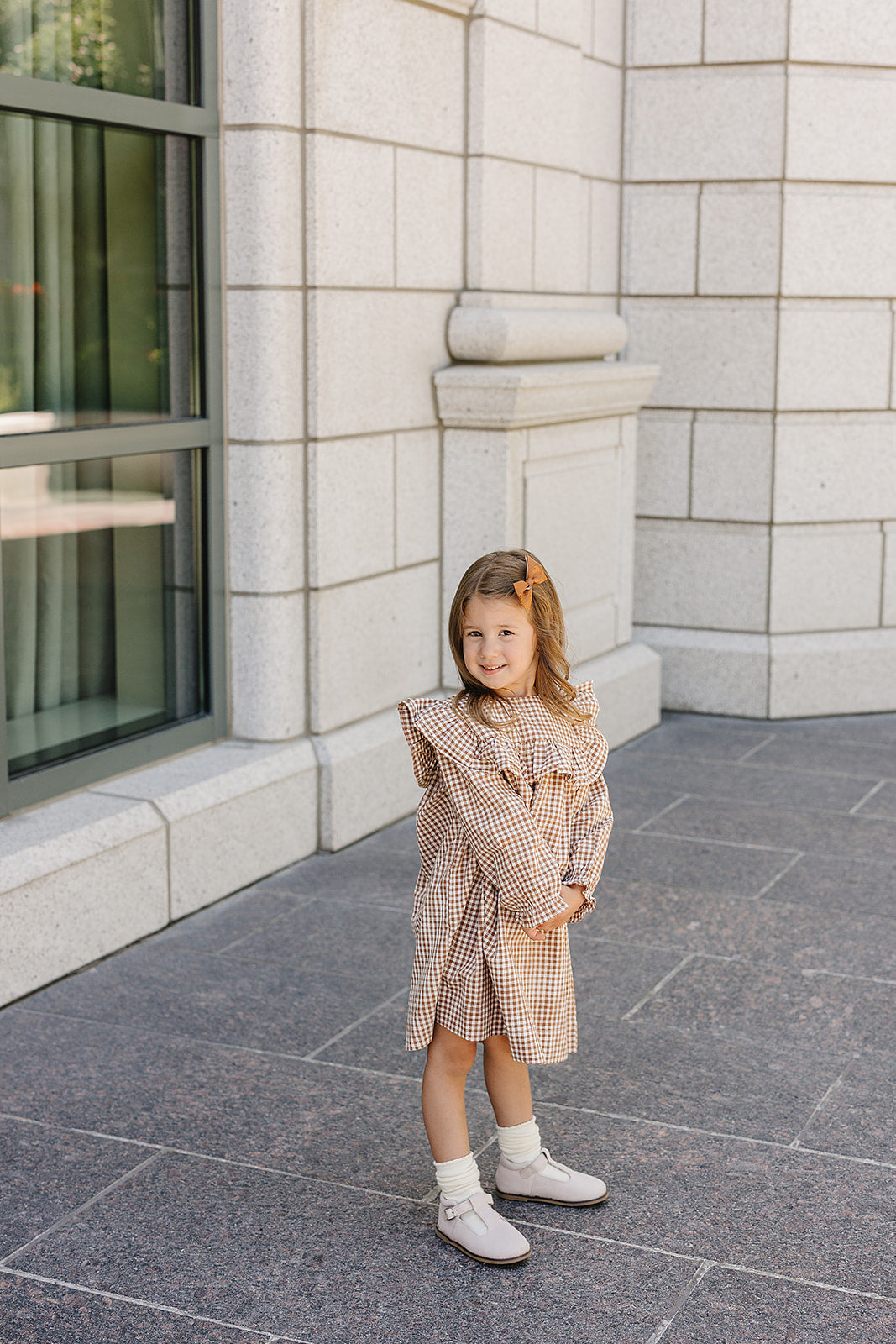 Mebie Baby Gingham Ruffle Dress