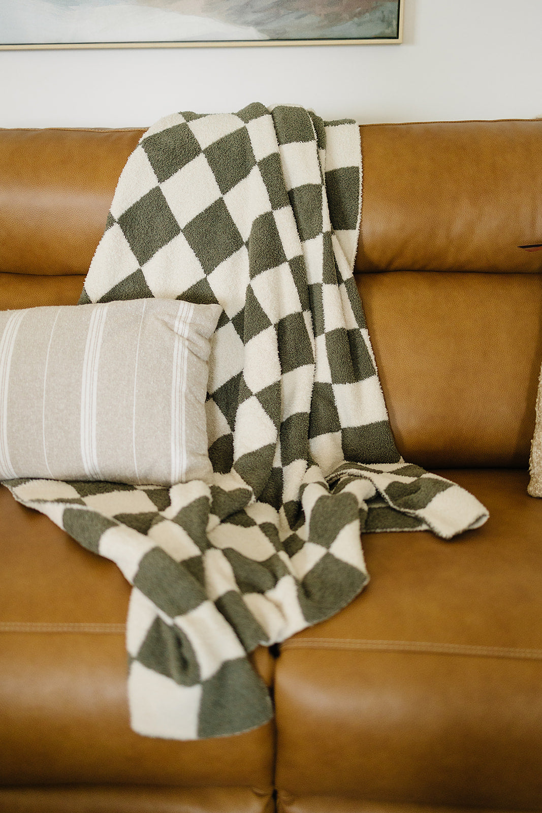 Mebie Baby Green Checkered Plush Blankets
