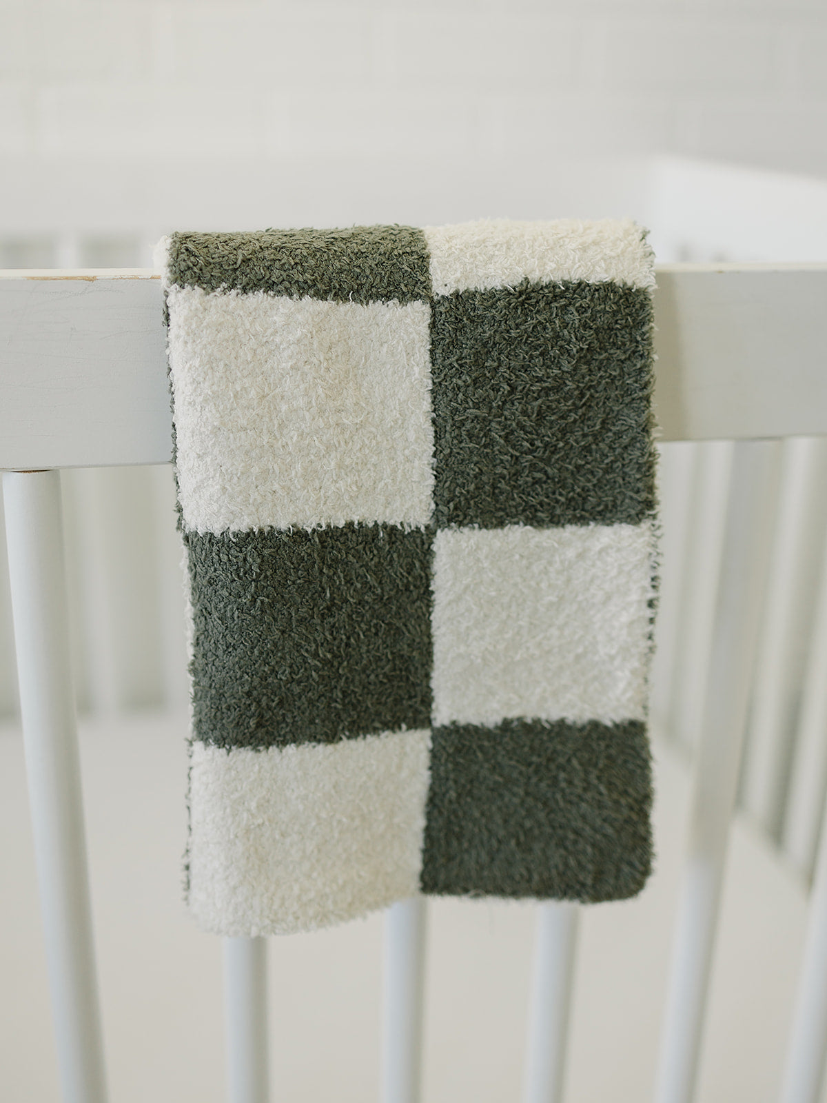 Mebie Baby Green Checkered Plush Blankets