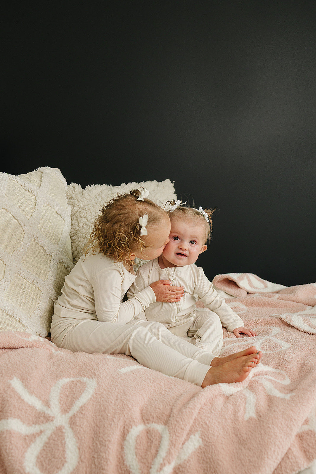 Mebie Baby Pink Bow Plush Blankets