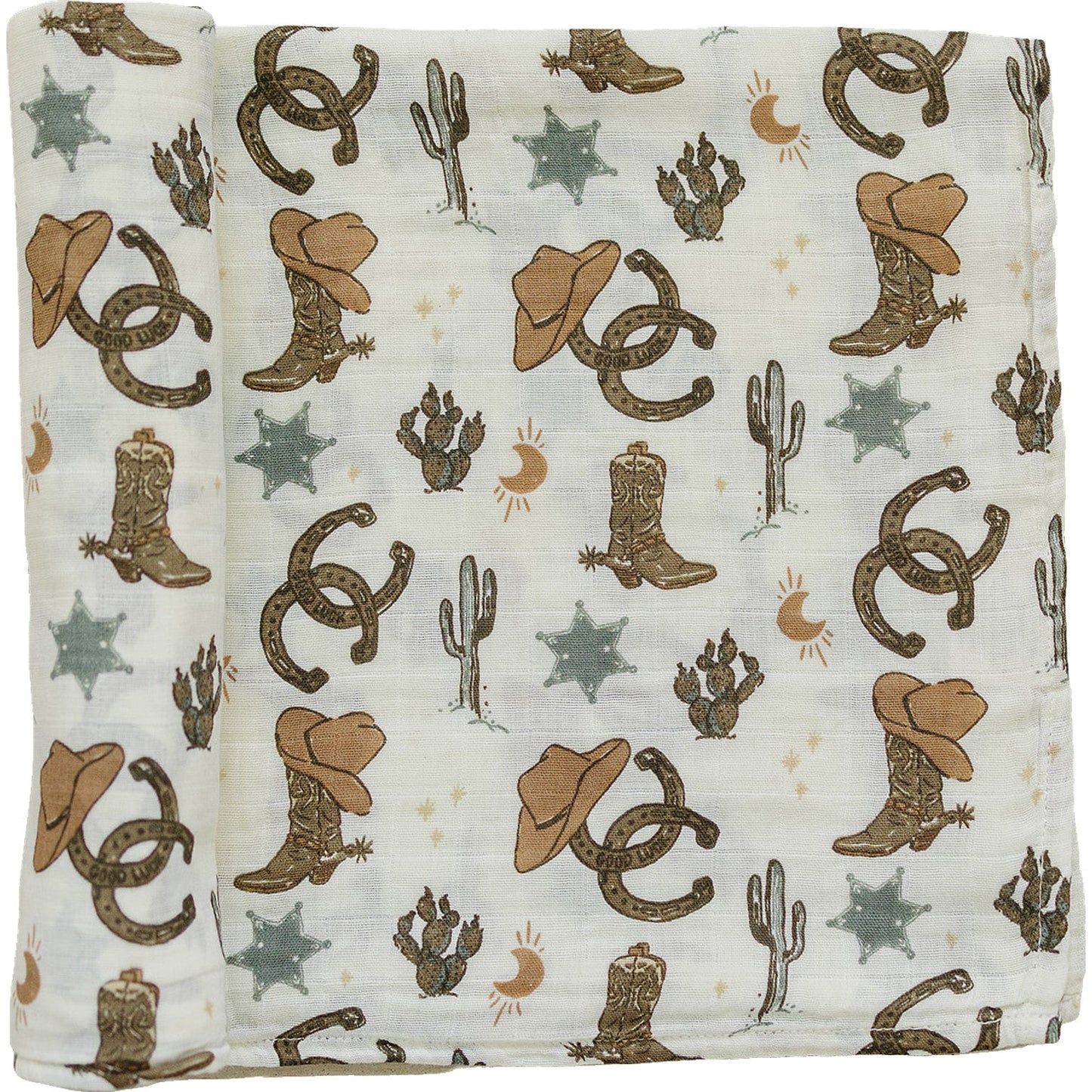 Mebie Baby Outlaw Cowboy Muslin Swaddle Blanket