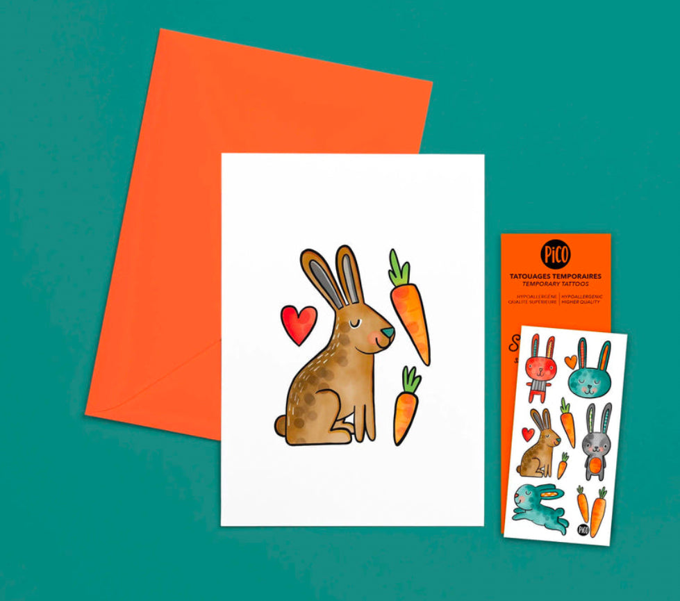 Pico Gretting Card and Temporary Tattoo Sets