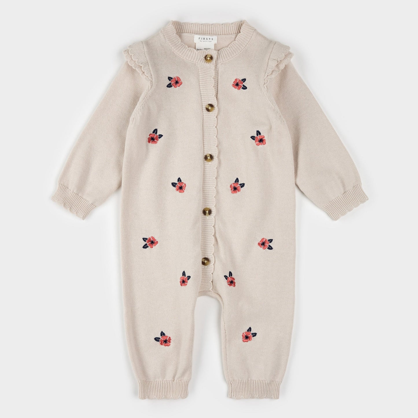 Petit Lem Knit Playsuit in Poppy Print