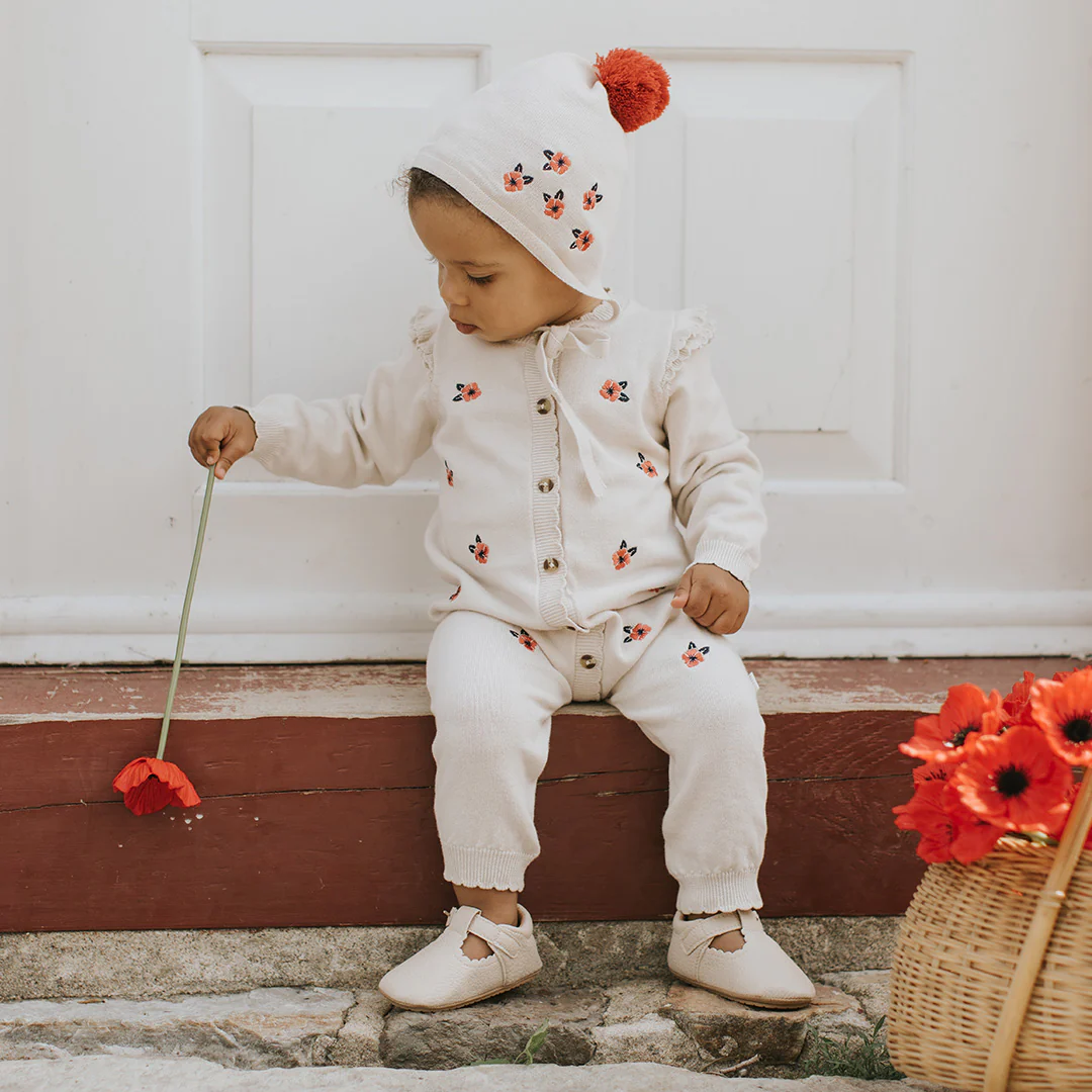 Petit Lem Knit Playsuit in Poppy Print