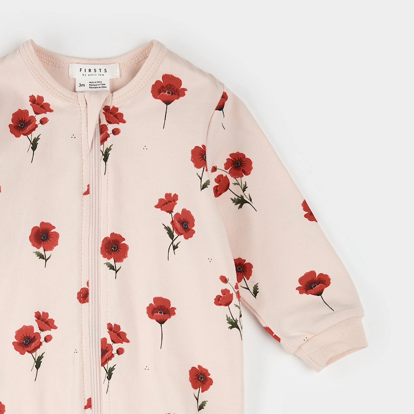 Petit Lem Footed Sleeper in Poppy Print