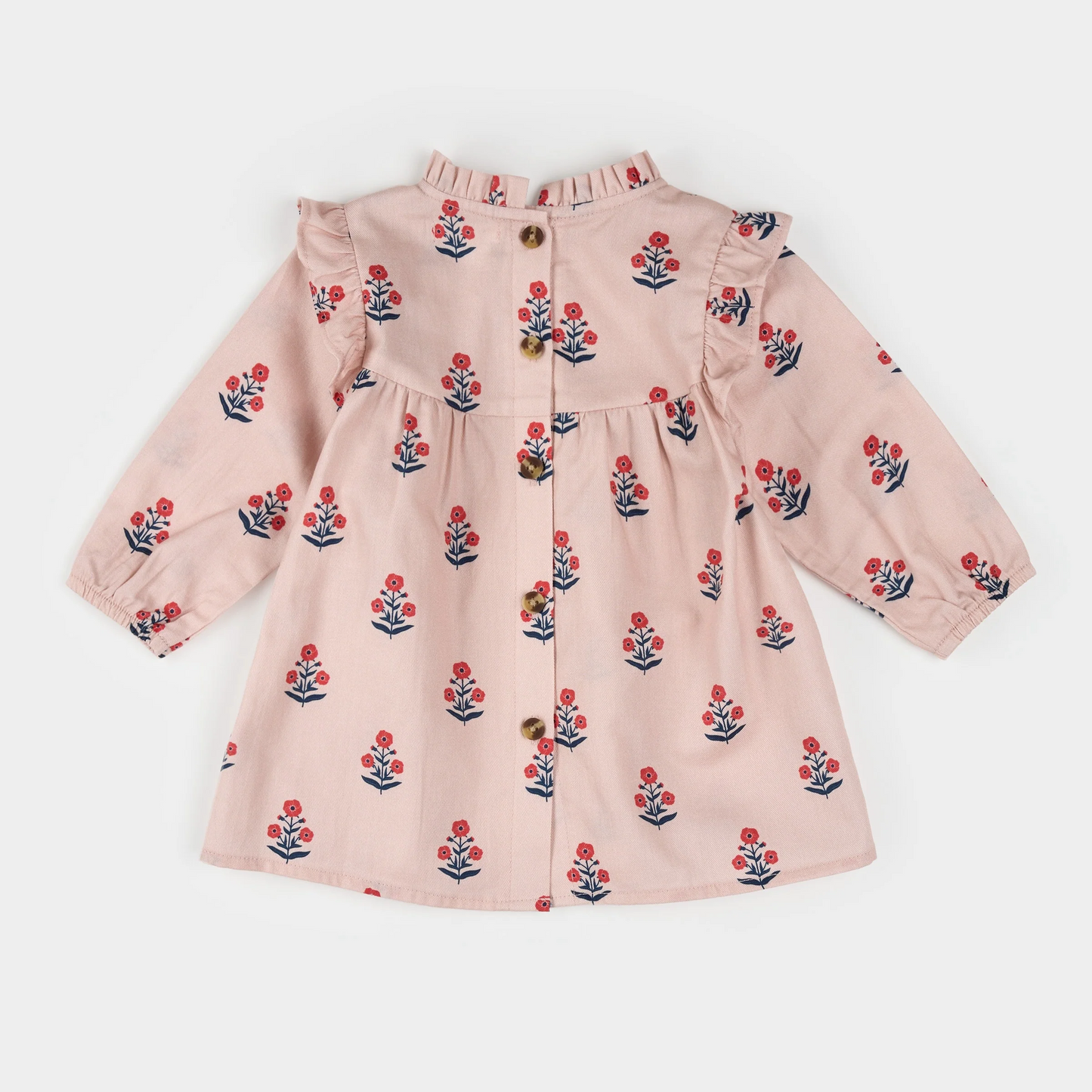 Petit Lem Brushed Twill Dress Set in Poppy Print on Rose