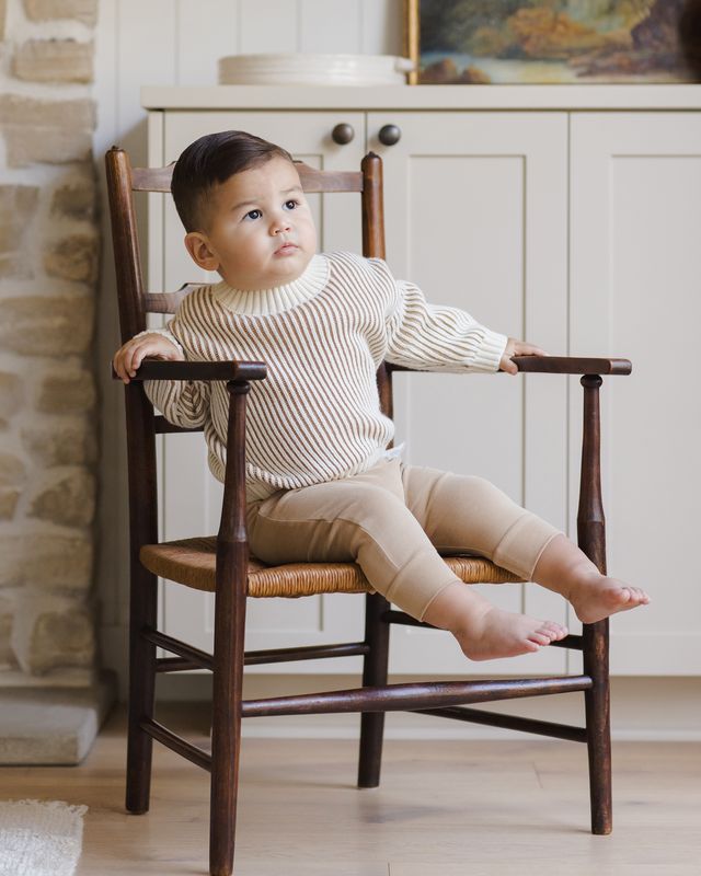 Quincy Mae Relaxed Knit Sweater in Gold