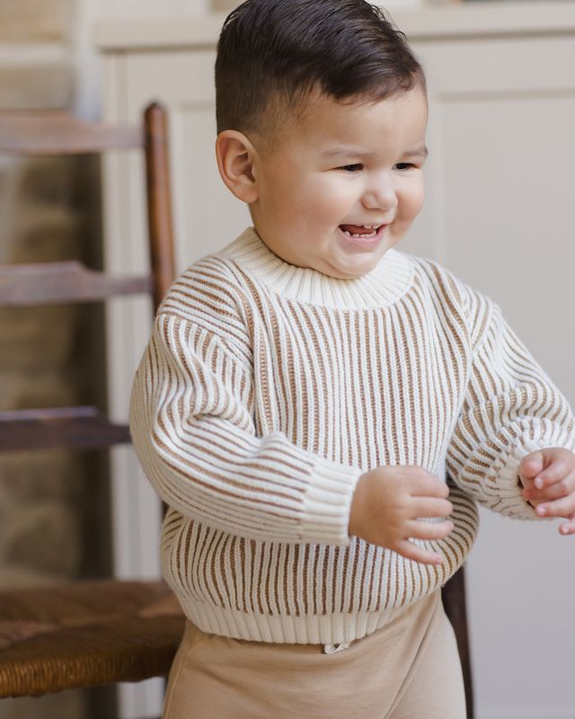 Quincy Mae Relaxed Knit Sweater in Gold