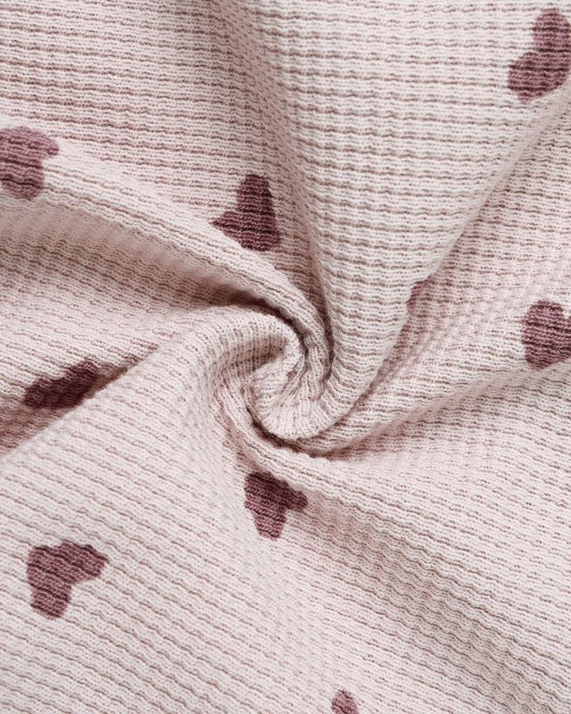 Quincy Mae Waffle Slouch Set in Hearts