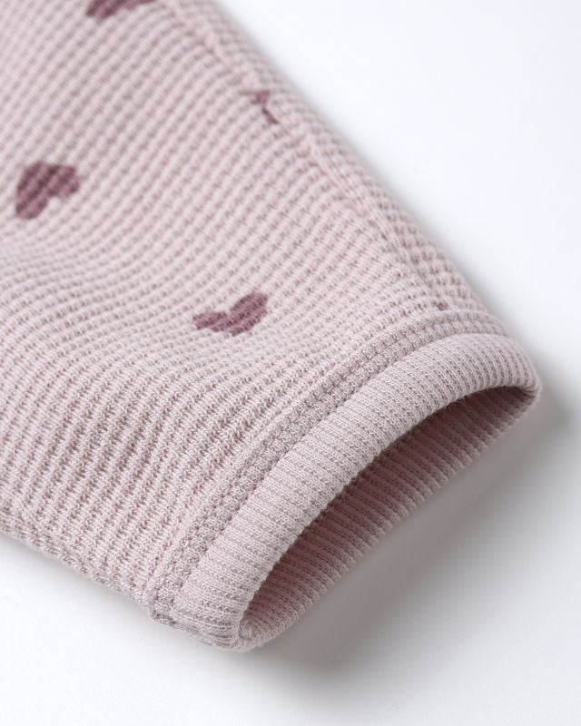 Quincy Mae Waffle Slouch Set in Hearts