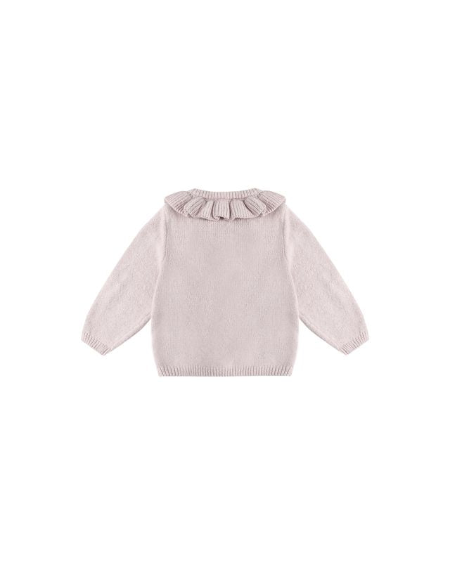 Quincy Mae Ruffle Collar Cardigan in Lilac