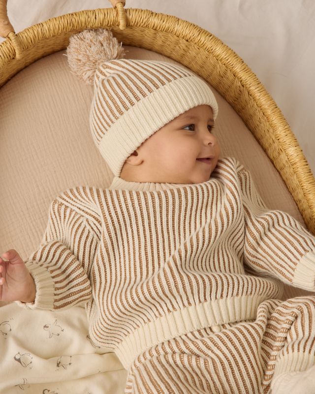 Quincy Mae Knit Beanie in Gold
