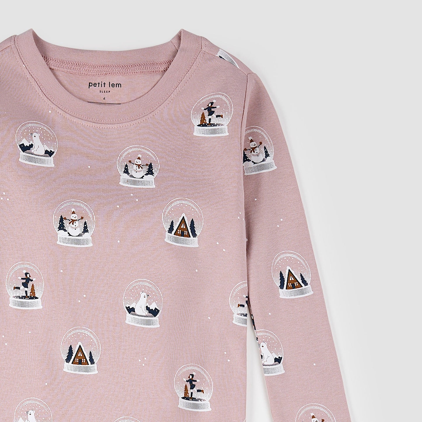 Petit Lem 2 Piece Pj Set in Snow Globes on Violet