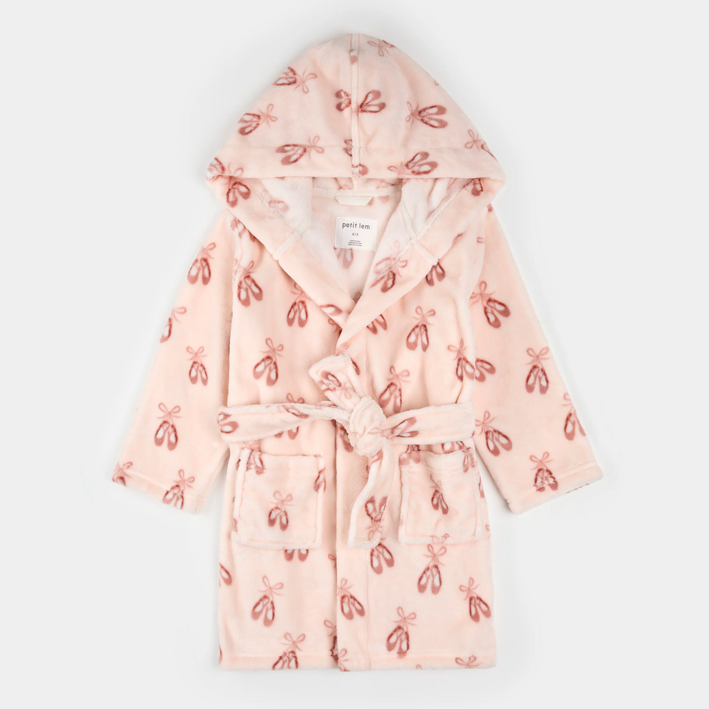 Petit Lem Plush Robe in Ballet Slippers