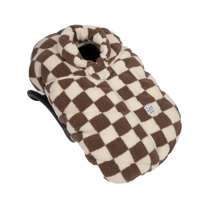 7AM Car Seat Cocoon in Checkered Berber