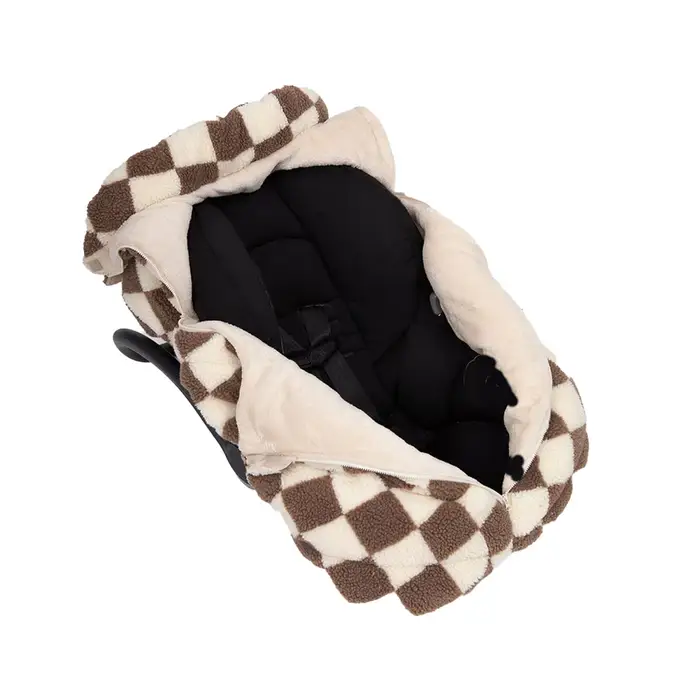 7AM Car Seat Cocoon in Checkered Berber