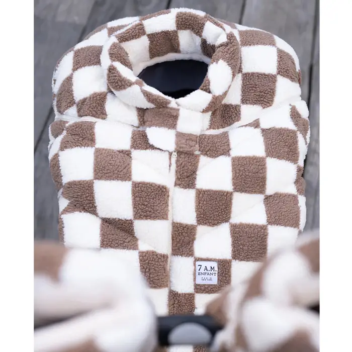 7AM Car Seat Cocoon in Checkered Berber