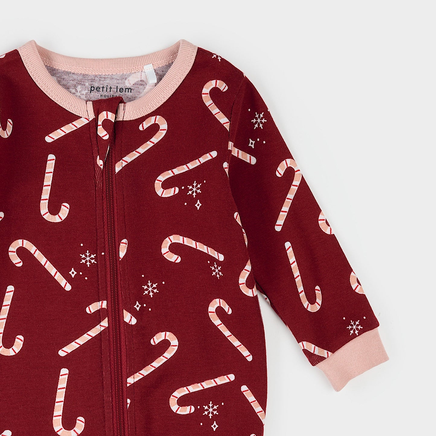 Petit Lem Footed Sleeper in Candy Cane