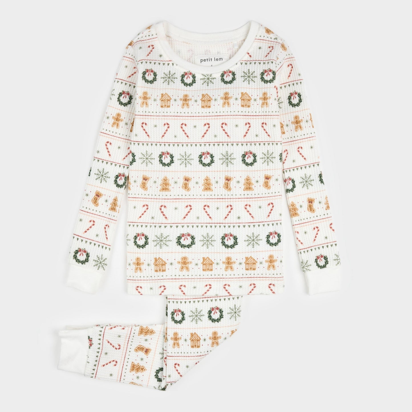 Petit Lem 2 Piece Thermal Pj Set in Holiday Treats Fair Isle