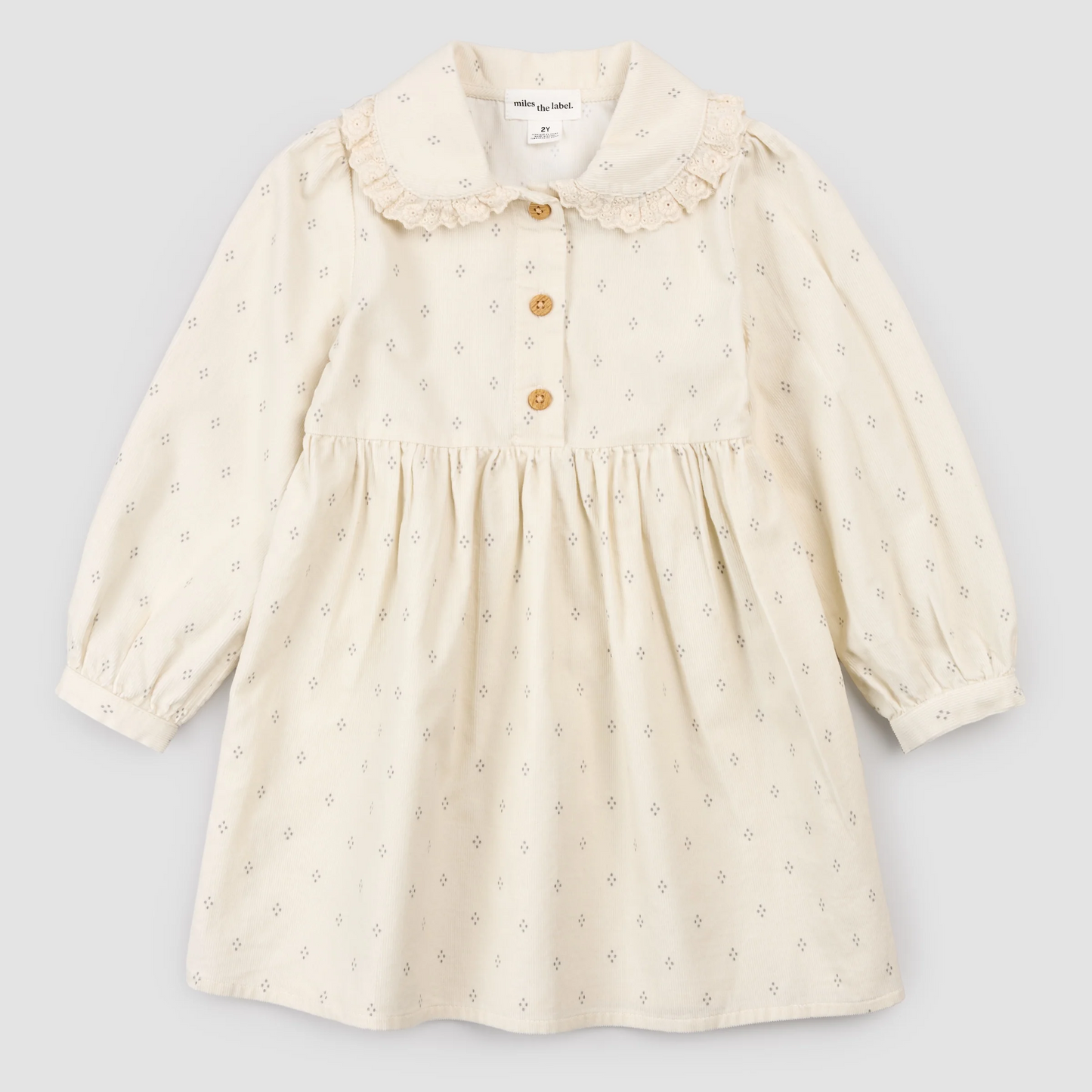 Miles the Label Diamond Dots Cord Collared Dress