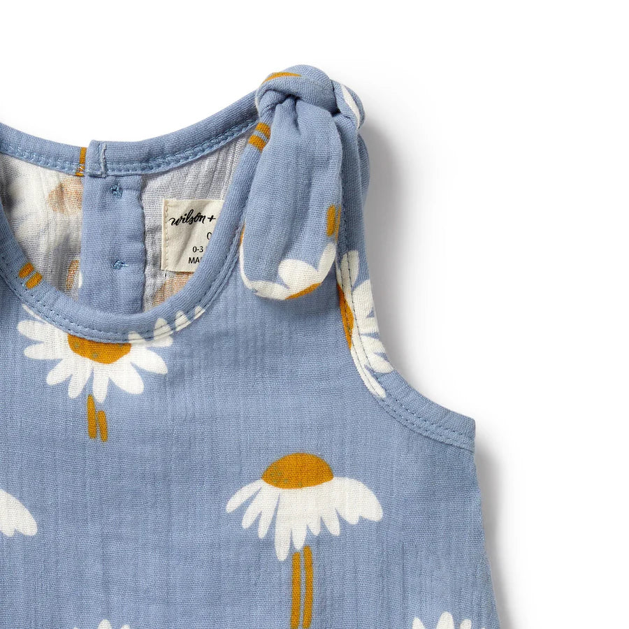 Wilson and Frenchy Organic Crinkle Tie Playsuit in Daisy Floral