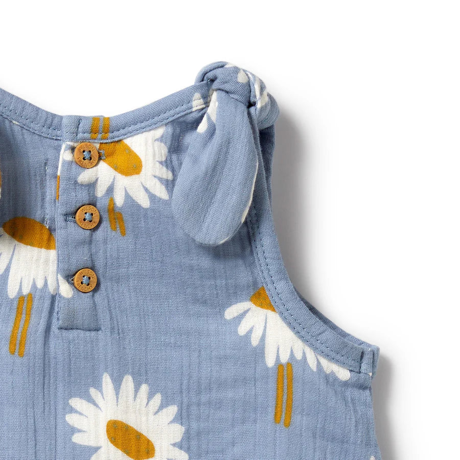 Wilson and Frenchy Organic Crinkle Tie Playsuit in Daisy Floral