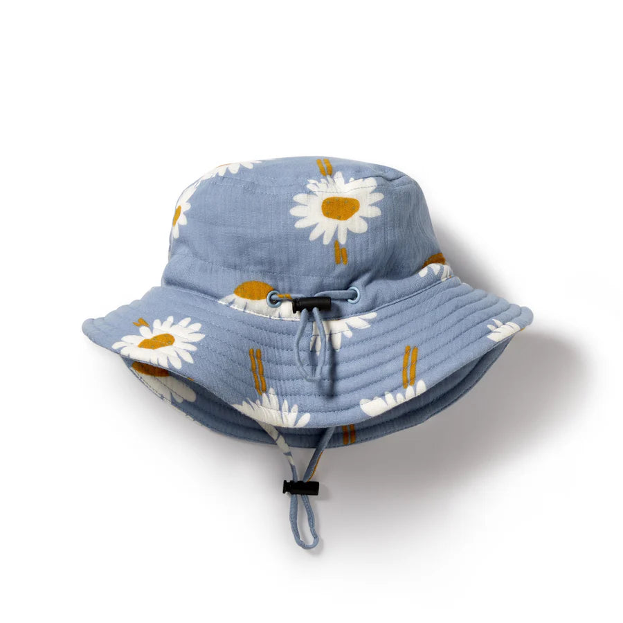 Wilson and Frenchy Organic Crinkle Sun Hat in Daisy Floral