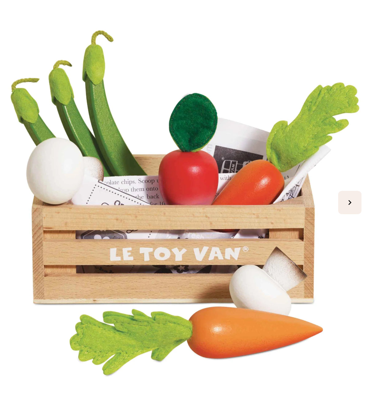 Le Toy Van Wooden Market Crate - Harvest Vegetables