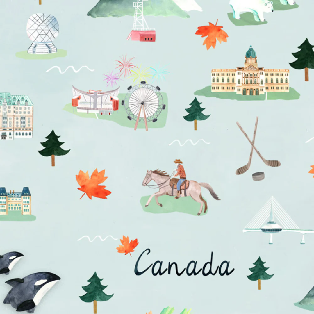 LouLou Lollipop Muslin Swaddle in Canada Print