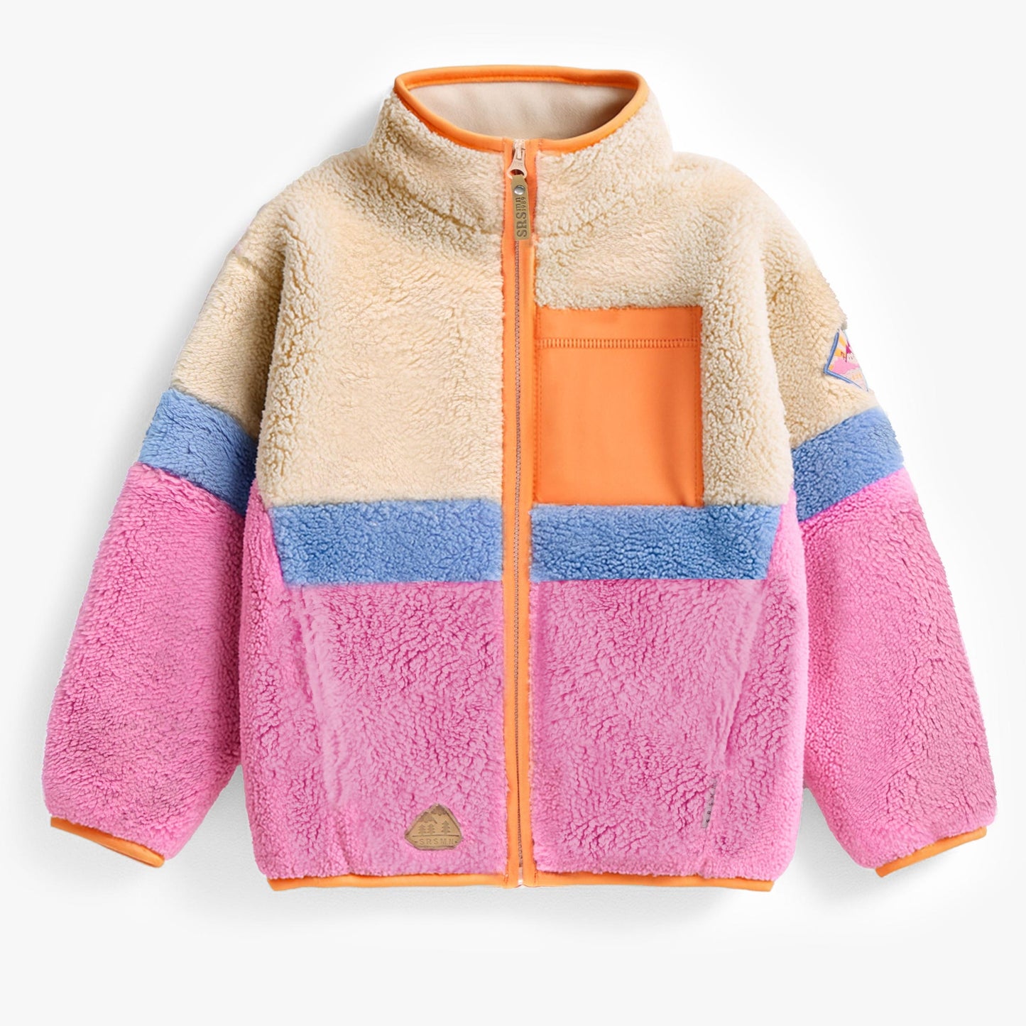 Souris Mini Colourblock Plush Jacket in Pink