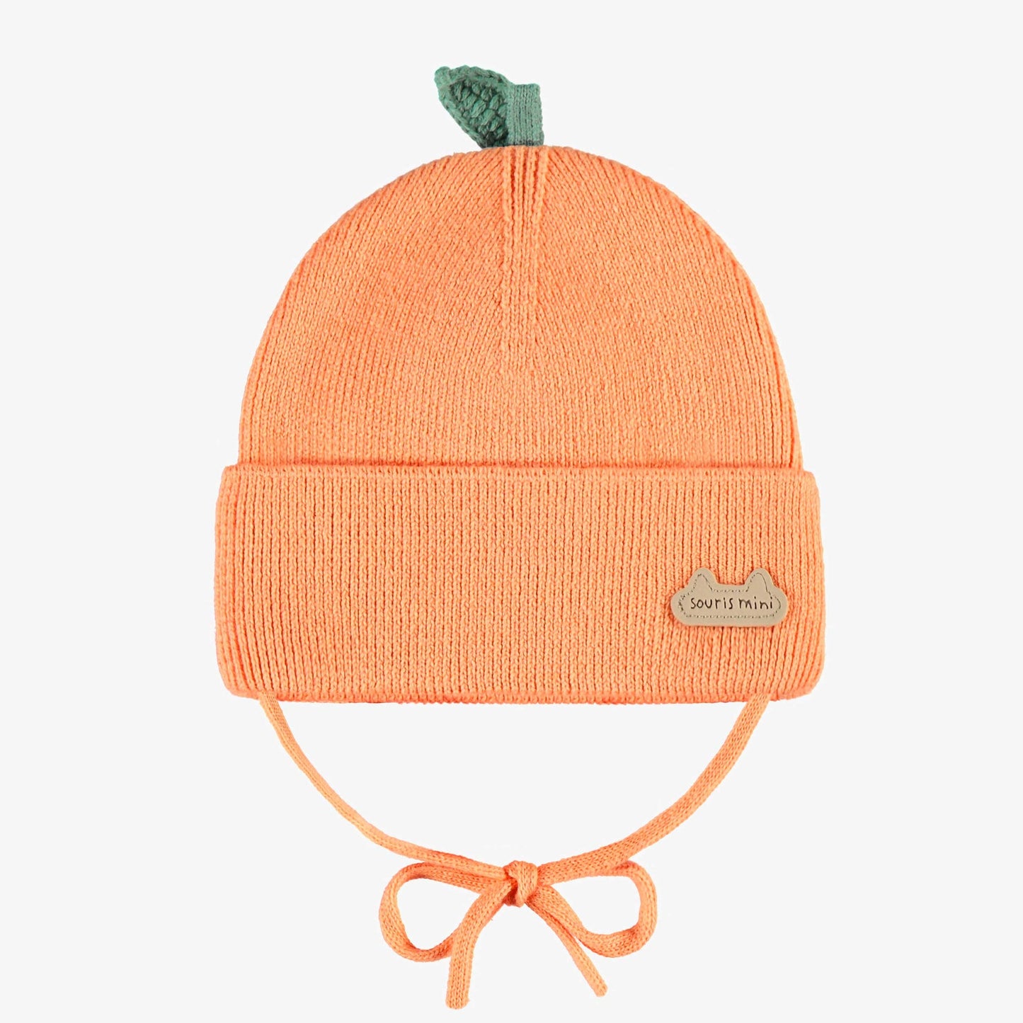 Souris Mini Knit Newborn Hat in Orange