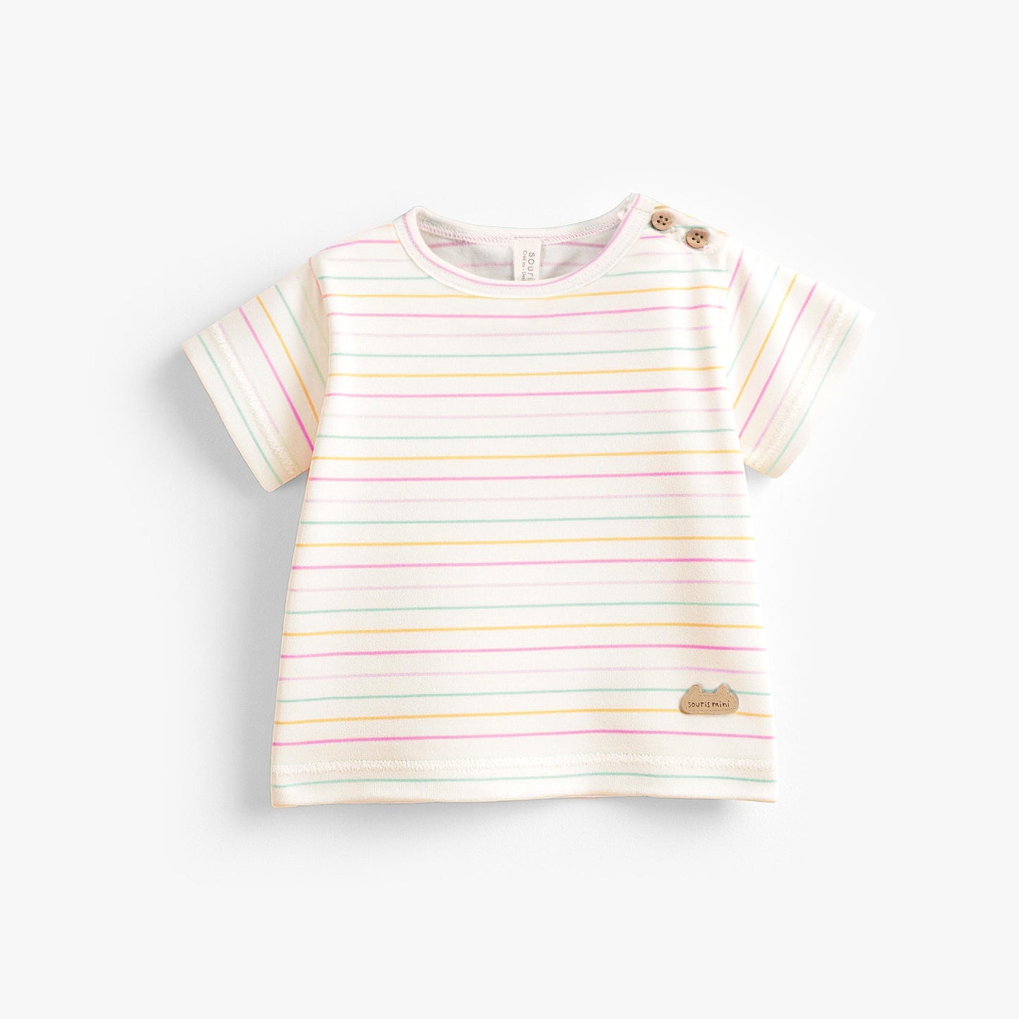 Souris Mini Cream T-Shirt in Pink Stripe