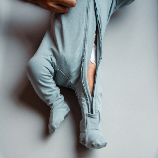 Pip + Phee Cotton Footed Sleeper in Dew Drop