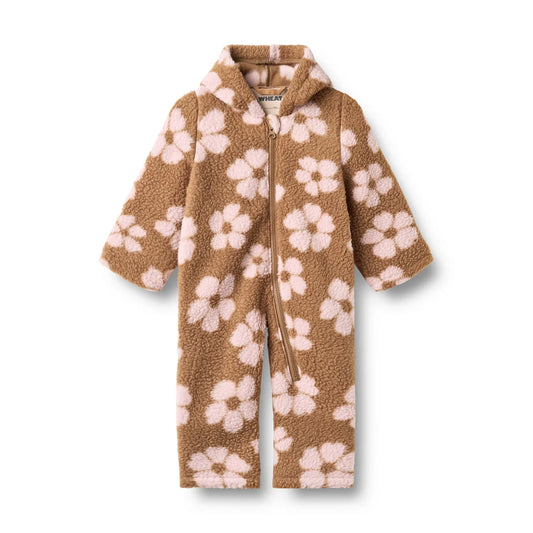 Wheat Allo Fleece Suit in Warm Hazel Flowers