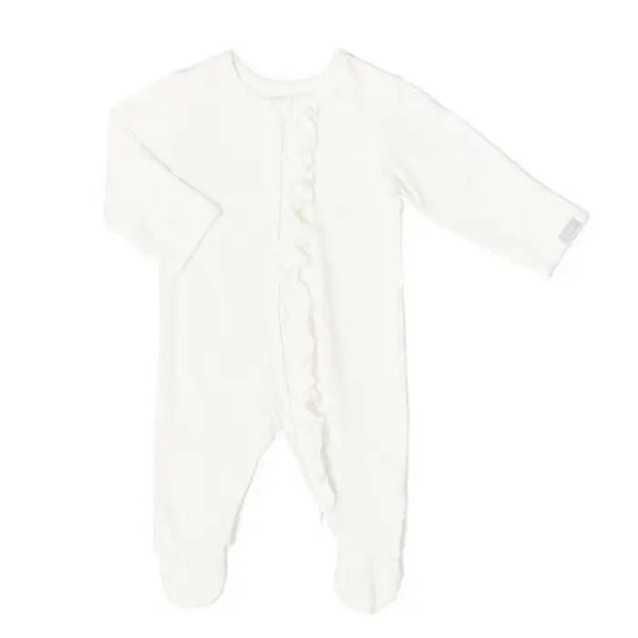 Coccoli Modal Ruffle Footed Sleeper in Cream