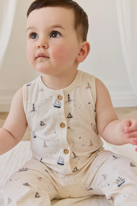 Jamie Kay Organic Cotton Rupert Onepiece in Sailing Day