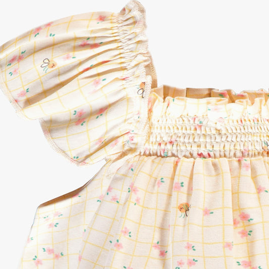 Souris Mini Checkered Floral Romper